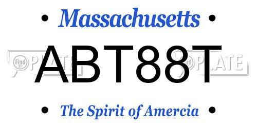 ABT88T Massachusetts License Plate