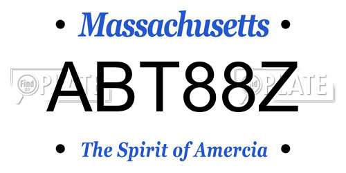 ABT88Z Massachusetts License Plate