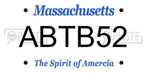 ABTB52 Massachusetts License Plate