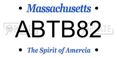 ABTB82 Massachusetts License Plate