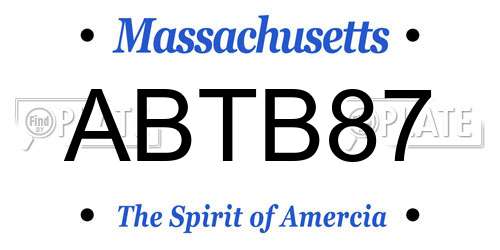 ABTB87 Massachusetts License Plate