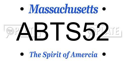 ABTS52 Massachusetts License Plate