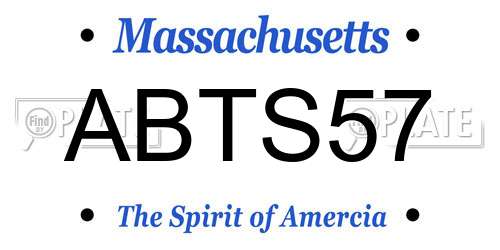 ABTS57 Massachusetts License Plate