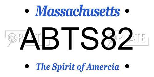 ABTS82 Massachusetts License Plate