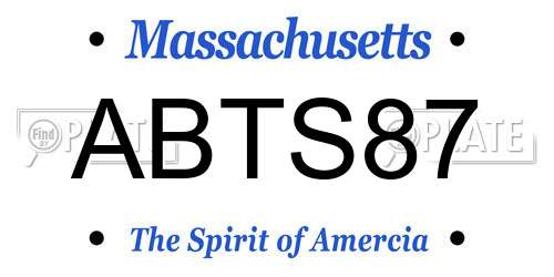 ABTS87 Massachusetts License Plate