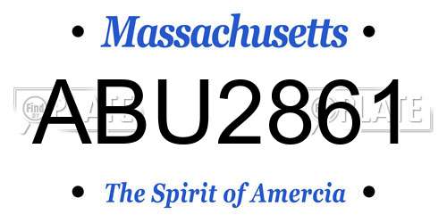 ABU2861 Massachusetts License Plate
