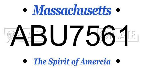 ABU7561 Massachusetts License Plate