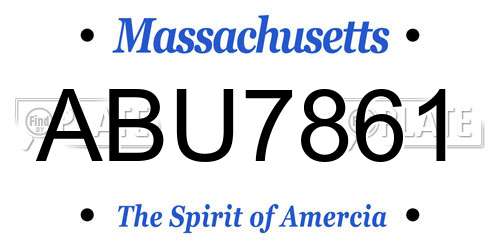 ABU7861 Massachusetts License Plate