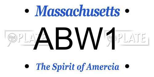 ABW1 Massachusetts License Plate