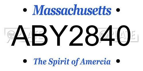 ABY2840 Massachusetts License Plate