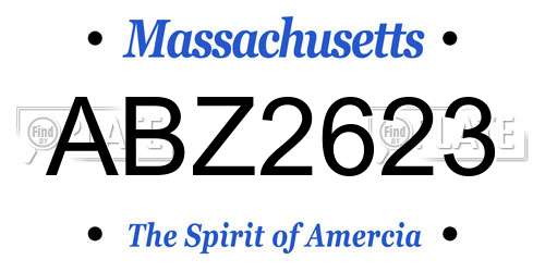 ABZ2623 Massachusetts License Plate