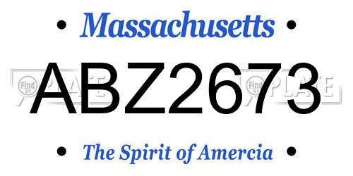 ABZ2673 Massachusetts License Plate