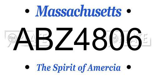 ABZ4806 Massachusetts License Plate