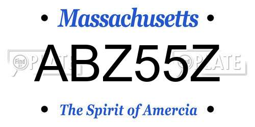 ABZ55Z Massachusetts License Plate