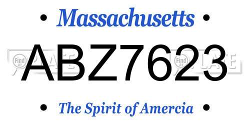 ABZ7623 Massachusetts License Plate