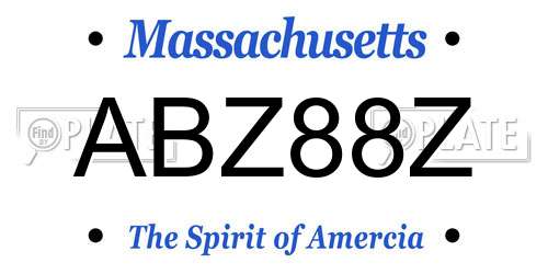 ABZ88Z Massachusetts License Plate