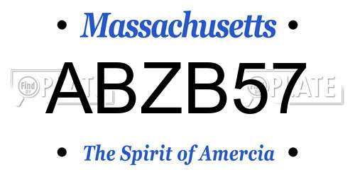 ABZB57 Massachusetts License Plate