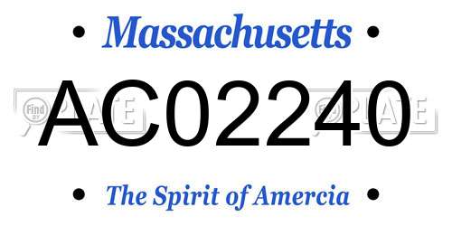 AC02240 Massachusetts License Plate