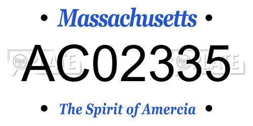 AC02335 Massachusetts License Plate