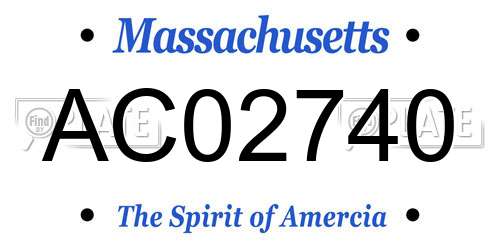 AC02740 Massachusetts License Plate