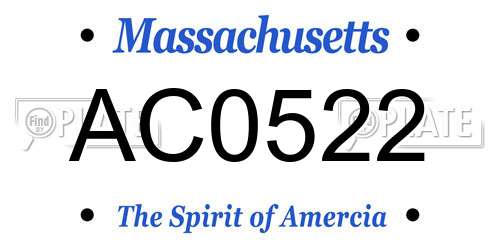 AC0522 Massachusetts License Plate