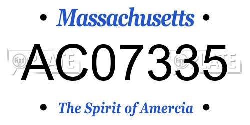 AC07335 Massachusetts License Plate