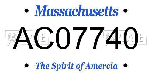 AC07740 Massachusetts License Plate