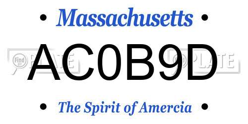 AC0B9D Massachusetts License Plate