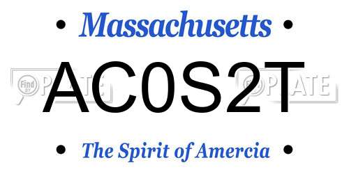 AC0S2T Massachusetts License Plate