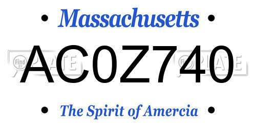AC0Z740 Massachusetts License Plate
