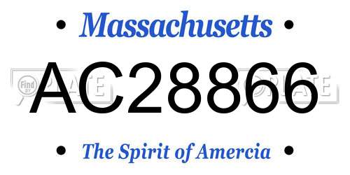 AC28866 Massachusetts License Plate