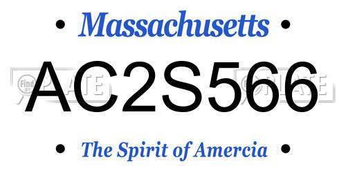 AC2S566 Massachusetts License Plate