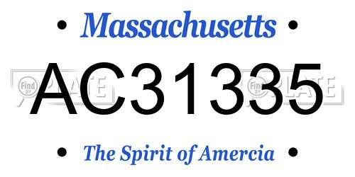 AC31335 Massachusetts License Plate