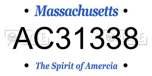 AC31338 Massachusetts License Plate