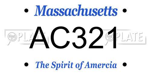 AC321 Massachusetts License Plate