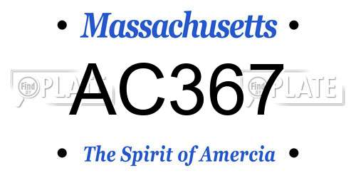 AC367 Massachusetts License Plate