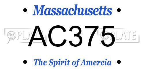 AC375 Massachusetts License Plate