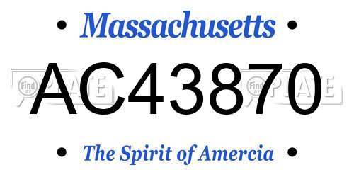 AC43870 Massachusetts License Plate