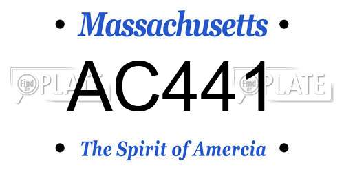 AC441 Massachusetts License Plate