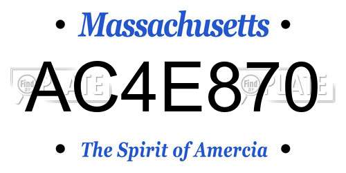 AC4E870 Massachusetts License Plate