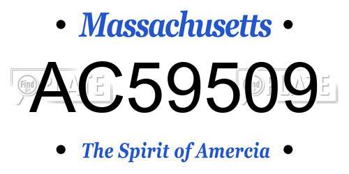 AC59509 Massachusetts License Plate