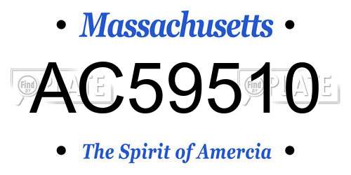 AC59510 Massachusetts License Plate