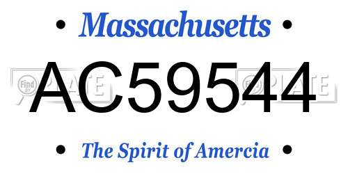 AC59544 Massachusetts License Plate