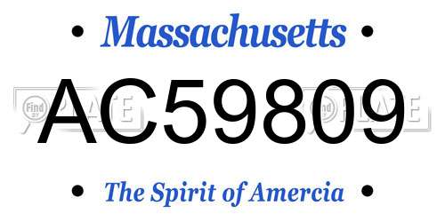 AC59809 Massachusetts License Plate