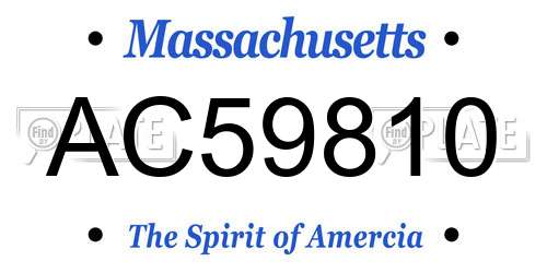 AC59810 Massachusetts License Plate
