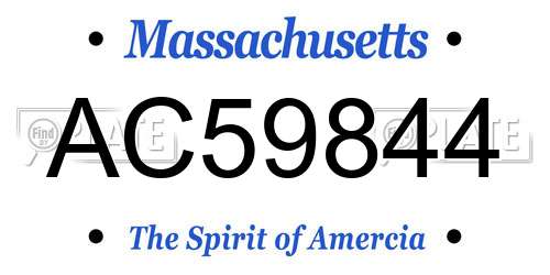 AC59844 Massachusetts License Plate
