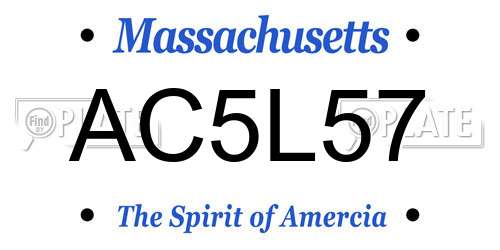 AC5L57 Massachusetts License Plate