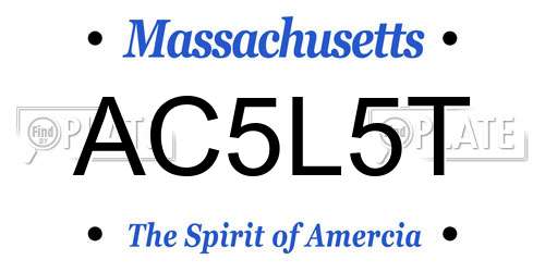 AC5L5T Massachusetts License Plate
