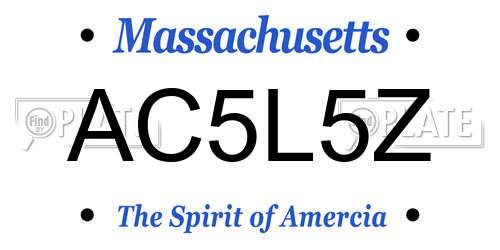 AC5L5Z Massachusetts License Plate