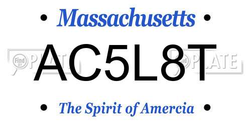 AC5L8T Massachusetts License Plate